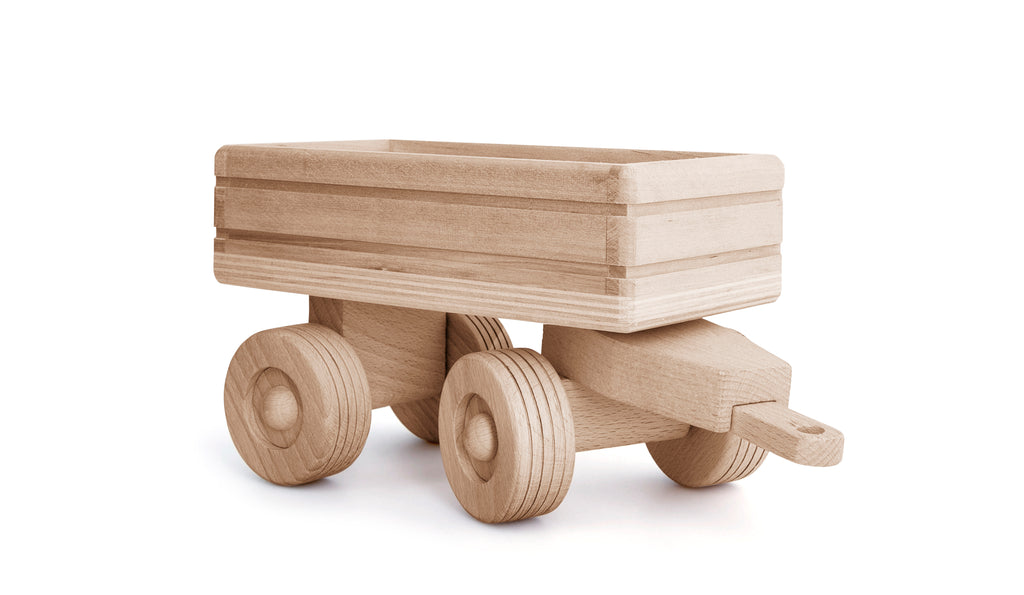 Wooden Toy Tractor & Trailer